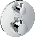 hansgrohe Ecostat S - Thermostat Unterputz, Armatur mit Sicherheitssperre (SafetyStop) bei 40° C, eckiges…