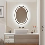 LUVODI Oval Badspiegel mit Beleuchtung: 60x80 cm LED Badezimmerspiegel Hintergrundbeleuchtung und Frontbeleuchtung-Wandspiegel…