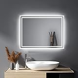HY-RWML Spiegel mit Beleuchtung 40x60cm Wandspiegel Badpiegel WandSchalter Badezimmerspiegel Rechteckiger…