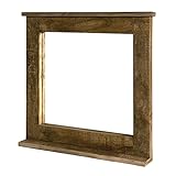SIT-Möbel Frigo 2590-01, Spiegel mit Ablage, aus Mangholz, natur, Kühlschrankgriffe, 67 x 5 x 68 cm