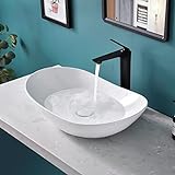 Tysun Waschbecken oval, 61 x 35,6 cm, Badezimmer-Waschbecken über der Theke, Porzellan, Keramik, Badezimmer-Waschbecken,…