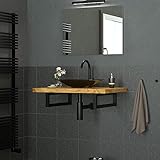 ML-Design 2er Set Wandkonsole für Waschtisch, 450x150 mm, Schwarz, Stahl, Design Waschtischhalterung,…