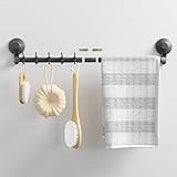 Luxear Handtuchhalter Ohne Bohren, 30cm/60cm verstellbare Handtuchstange Saugnapf für Bad Küche, 5 abnehmbare…