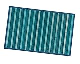 emmevi Bambus-Teppich aus Holz, rutschfest, Fußmatte, Bambus, Küche, Bad, Degradé, 50 x 330 cm, Blau