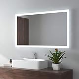 EMKE LED Badspiegel 100x60cm Badezimmerspiegel Wandspiegel Warmweißes Licht und Kaltesweißes Licht Badspiegel…