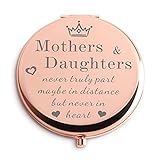 Geburtstagsgeschenke für Mutter von Tochter, einzigartiger rotgoldener Kompaktspiegel, personalisierte…
