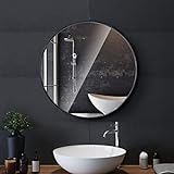 61 cm schwarzer runder Spiegel, minimalistischer runder Wandspiegel für Schlafzimmer, Badezimmer, Wohnzimmer,…