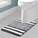 Pauwer U-Form 50 x 60 cm WC Teppich Saugfähige Toiletten Badvorleger rutschfest Waschbar Badematten…