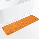 Yeaban Orange 47x17 Badezimmerteppich - Dicke Chenille Badematten | Saugfähiger und waschbarer Badteppich…