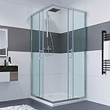 90 x 90 x 195 cm Duschkabine Eckeinstieg Doppel Schiebetür Echtglas Duschwand Duschabtrennung-glas ohne…