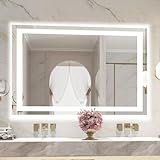 furduzz LED-Badezimmerspiegel 600 x 1000 mm mit Vorder- und Hintergrundbeleuchtung, wandmontierter Kosmetikspiegel,…