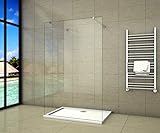 Aica Sanitär Freistehende Duschwand Walk In Dusche 107cm Duschabtrennung 10mm NANO Glas Duschtrennwand…