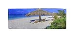 A.Monamour Badematten Badteppiche Badvorleger Tropische Waldbäume Blauer Meer Strand Strand Stühle Stroh…