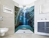 NORILIVING Duschrückwand Fliesenersatz Dusche 80x200 cm Motiv Wasserfall Chantara | Duschwand ohne Bohren…