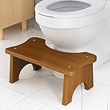 POHOVE Bambus Toilettenhocker Hocker, Erwachsenen-Badehocker, stabiler und bequemer Kackhaufenhocker,…
