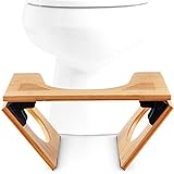 Top Life Klappbarer Toilettenhocker aus Bambus – Physiologische Fußstütze aus Holz – Klappbarer WC-Hocker…