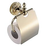 Weare Home Gold Toilettenpapierhalter, Modern Wandmontage Klopapierhalter Messing mit Ablage