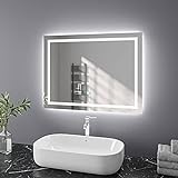 Badspiegel mit Beleuchtung 70x50 cm LED Spiegel Bad mit Touch-Schalter Beschlagfrei Badezimmerspiegel…