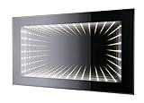 BadeDu LED Spiegel Infinity/Wandspiegel mit innovativer LED Beleuchtung/Maße (B x H): ca. 80 x 50 cm/Spiegel fürs Bad oder Gäste WC/Badspiegel mit indirekter Beleuchtung & Infinity-Effekt