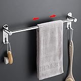 Handtuchhalter Ausziehbar 43-78CM Edelstahl Ohne Bohren Handtuchstange Wand Wandregal Geeignet für Badezimmer…