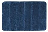 WENKO Badteppich Steps Marine Blue, 60 x 90 cm - Badematte, rutschhemmend, außergewöhnlich weiche und…