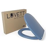 LUVETT® WC-Sitz mit Absenkautomatik C100 oval universell, Toilettendeckel mit 3 Edelstahl Montagelösungen,…