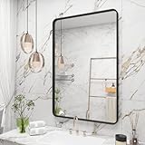 VANLIO 61 x 91 cm schwarzer Badezimmerspiegel für die Wand, matter Metallrahmen, rechteckig, Kosmetikspiegel,…