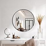 Schwarzer Rahmenspiegel, Badezimmerspiegel für die Wand, 55,9 cm, runder Kreisspiegel für Eingangsbereich,…