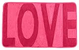 Wenko Badteppich Memory Foam-Love in rosa, Polyester, 80 x 50 x 2 cm