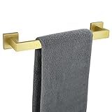 Handtuchstange für Badezimmer, gebürstetes Gold, 40,6 cm, Handtuchhalter, Wandmontage, dicker quadratischer…