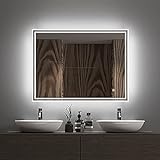 Janboe LED-Spiegel für Badezimmer, Wandmontage, Aluminium Kupfer, LED-Spiegel #5, 800*600mm