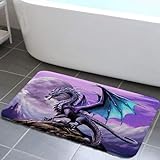 NYMB Mittelalterliche Fantasie-Badematte für Badezimmer, violetter Drache, rutschfeste Fußmatte für…