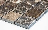 Mosaik Quadrat Impala braun poliert Marmor Naturstein Küche, Mosaikstein Format: 32x32x8 mm, Bogengröße:…