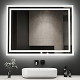 Boromal Badspiegel mit Beleuchtung 40x60cm Wandspiegel Lichtspiegel Vertical & Horizontal LED Badezimmerspiegel,…