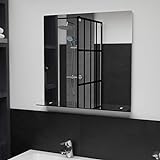 UnfadeMemory Wandspiegel mit Regal Badspiegel Gehärtetes Glas Badezimmerspiegel Spiegel für Badezimmer Wohnzimmer oder Flur (# J -60 x 60 cm)