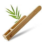 ECENCE 1x Handtuchhalter Holz ohne Bohren Handtuchstange Badetuchhalter Bambus Natur selbstklebend Gästehandtuchhalter