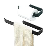 2 Stück Bad Handtuchhalter, Handtuchhalter Schwarz, 19CM/32.5CM Dusche Handtuchhalter Waschtisch Unterschrank…