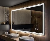 Artforma Badspiegel 130x80 cm mit LED Beleuchtung - Wählen Sie Zubehör - Individuell Nach Maß - Beleuchtet…