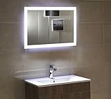Dr. Fleischmann Badspiegel LED Spiegel GS084N mit Beleuchtung durch satinierte Lichtflächen Badezimmerspiegel…