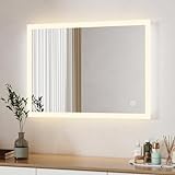 Boromal LED Badspiegel mit Beleuchtung 50x70cm Badezimmerspiegel Badezimmer Wandspiegel 3000-6500K kaltweiß…