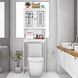 COSTWAY Toilettenschrank freistehend, Badezimmerregal, Waschmaschinenschrank, Toilettenregal, WC-Reagl,…