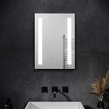 SONNI Badspiegel mit Beleuchtung 50x70cm beschlagfrei Badezimmer Wandspiegel mit Touch-Schalter Spiegel…