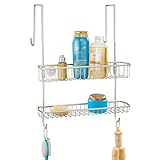 mDesign Duschkorb zum Hängen über die Duschtür – einfache Installation der Duschablage ohne Bohren –…