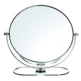 HIMRY Faltbare Doppelseitig Kosmetik Spiegel 8 inch, 5X Vergrößerung, 360° drehbar. Kosmetikspiegel Tischspiegel, 2 Spiegel: normal und 5 - Fach Vergrößerung, verchromten, KXD3125-5x
