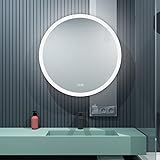MEESALISA Lisa LED Badspiegel Rund 60x60cm mit Beleuchtung Beleuchtet Wandspiegel Lichtspiegel Badezimmerspiegel…