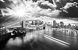 Selbstklebende Fototapete - New York - schwarz Weiss - 230x150 cm - Wandtapete – Poster – Dekoration – Wandbild – Wandposter - Bild – Wandbilder - Wanddeko