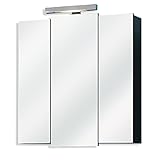 Pelipal Badezimmer-Spiegelschrank; 311 in Grau-Anthrazit Glanz mit LED-Beleuchtung, 68 cm breit | Badschrank;…