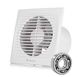 Hon&Guan Badlüfter Fan 150mm Wandventilator,Weiß Abluftventilator Leiser Betrieb,Ventilator für Küche,…