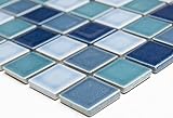 Mosaik Keramik blau grün türkis glänzend Mosaikfliese Fliesenspiegel MOS18-0408 | 1 Mosaikmatte
