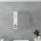 ML-Design Spiegelschrank für Badezimmer Weiß 62x64x21cm, Badschrank mit Spiegel, Tür und 5 Ablagen,…